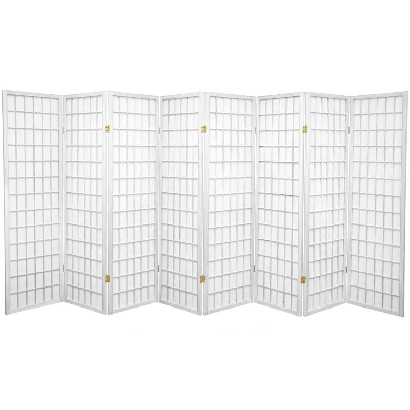 5 ft. Tall Window Pane Shoji Screen - White - 8 Panels