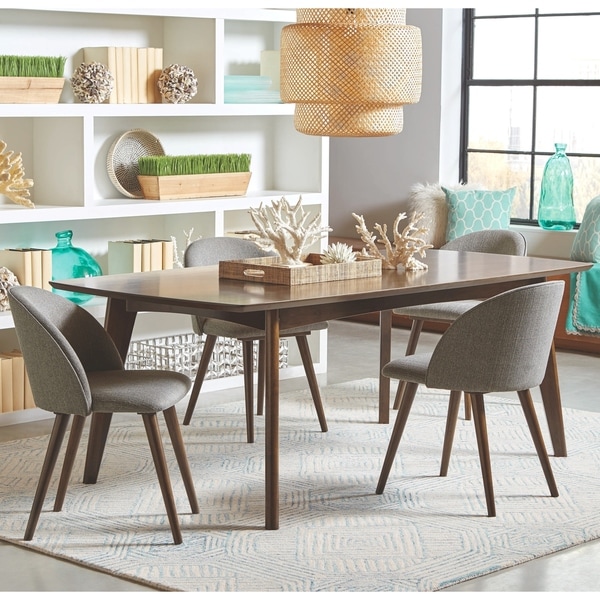 Mid-Century Danish Design Dining Set with Grey Upholstered Chairs. Opens flyout.