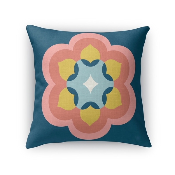 MODERN BLOOM NAVY CORAL Indoor|Outdoor Pillow By Kavka Designs