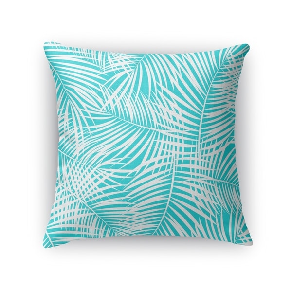 PALM PLAY TEAL WHITE Accent Pillow By Kavka Designs