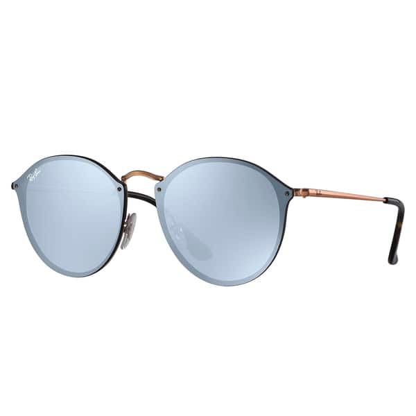 Ray-Ban RB3574N Blaze Round Sunglasses Bronze & Copper/ Violet Mirror 59mm  (As Is Item) - Overstock - 28251396