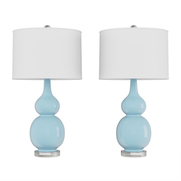 blue table lamps set of 2