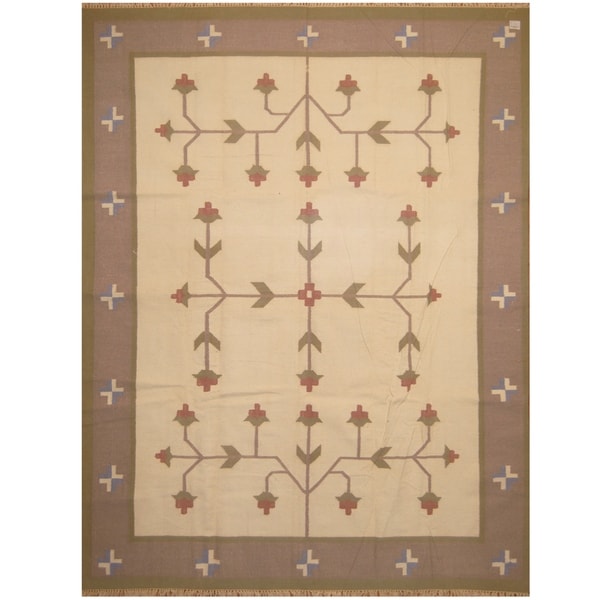 Handmade One-of-a-Kind Wool Kilim (India) - 8'9 x 11'10