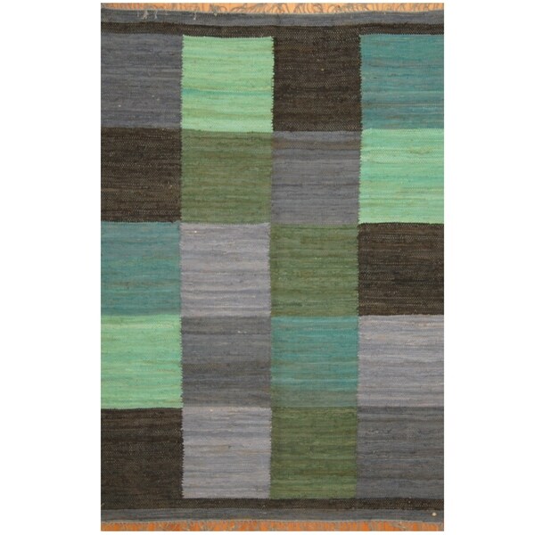 Handmade One-of-a-Kind Wool Kilim (India) - 5'6 x 7'10