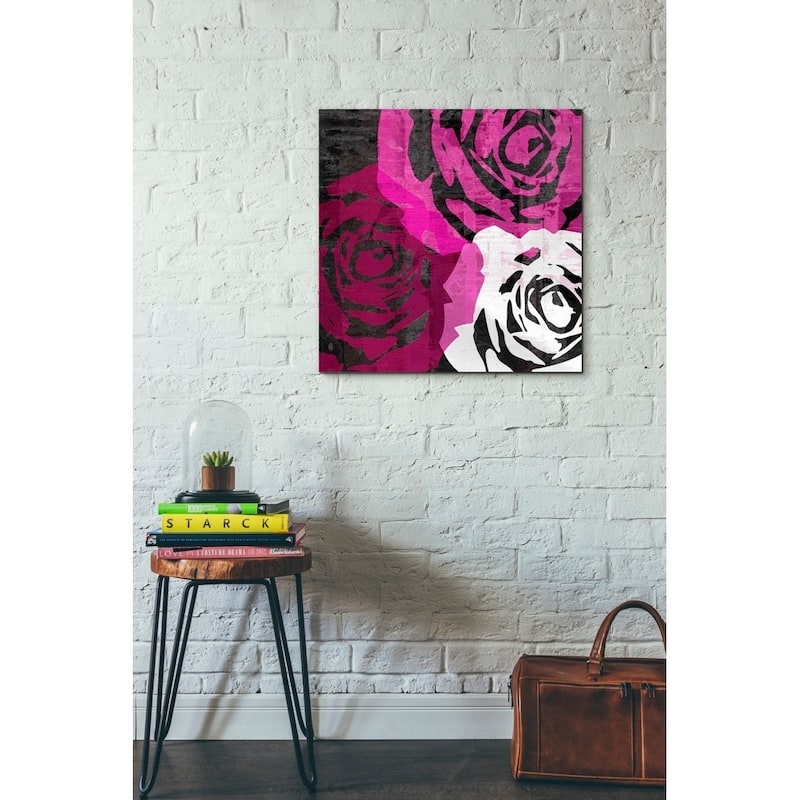 Epic Graffiti 'Bloomer Squares VI' by James Burghardt Giclee Canvas Wall Art, 12"x12"