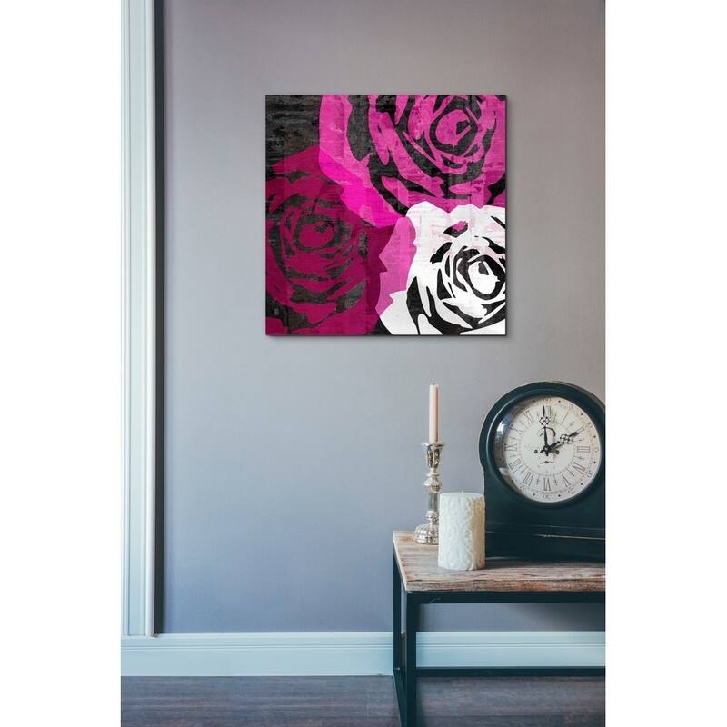 Epic Graffiti 'Bloomer Squares VI' by James Burghardt Giclee Canvas Wall Art, 12"x12"