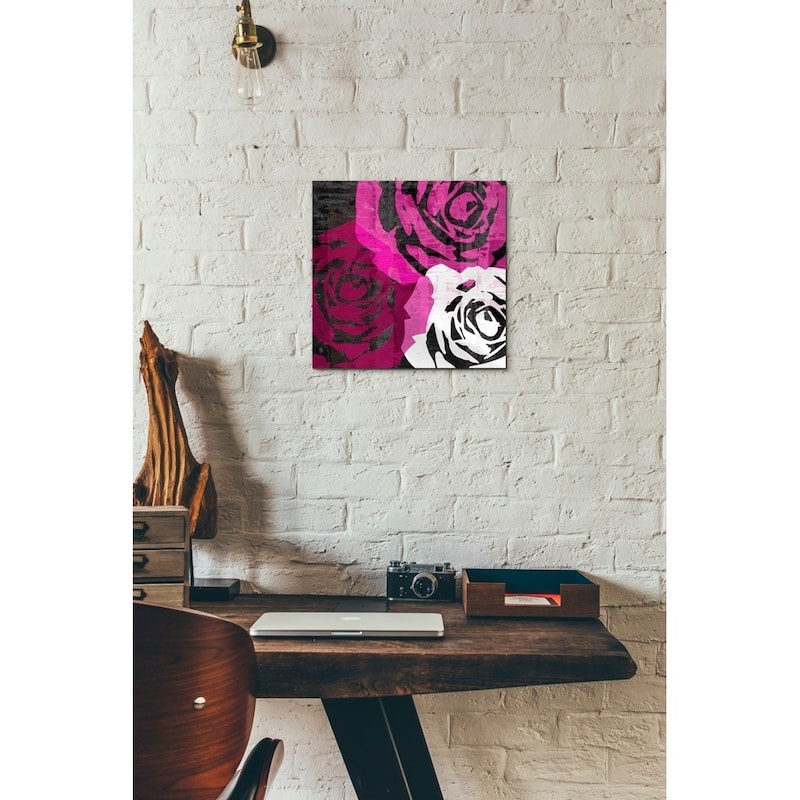 Epic Graffiti 'Bloomer Squares VI' by James Burghardt Giclee Canvas Wall Art, 12"x12"