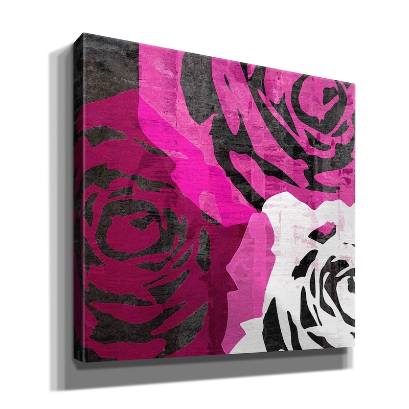 Epic Graffiti 'Bloomer Squares VI' by James Burghardt Giclee Canvas Wall Art, 12"x12"