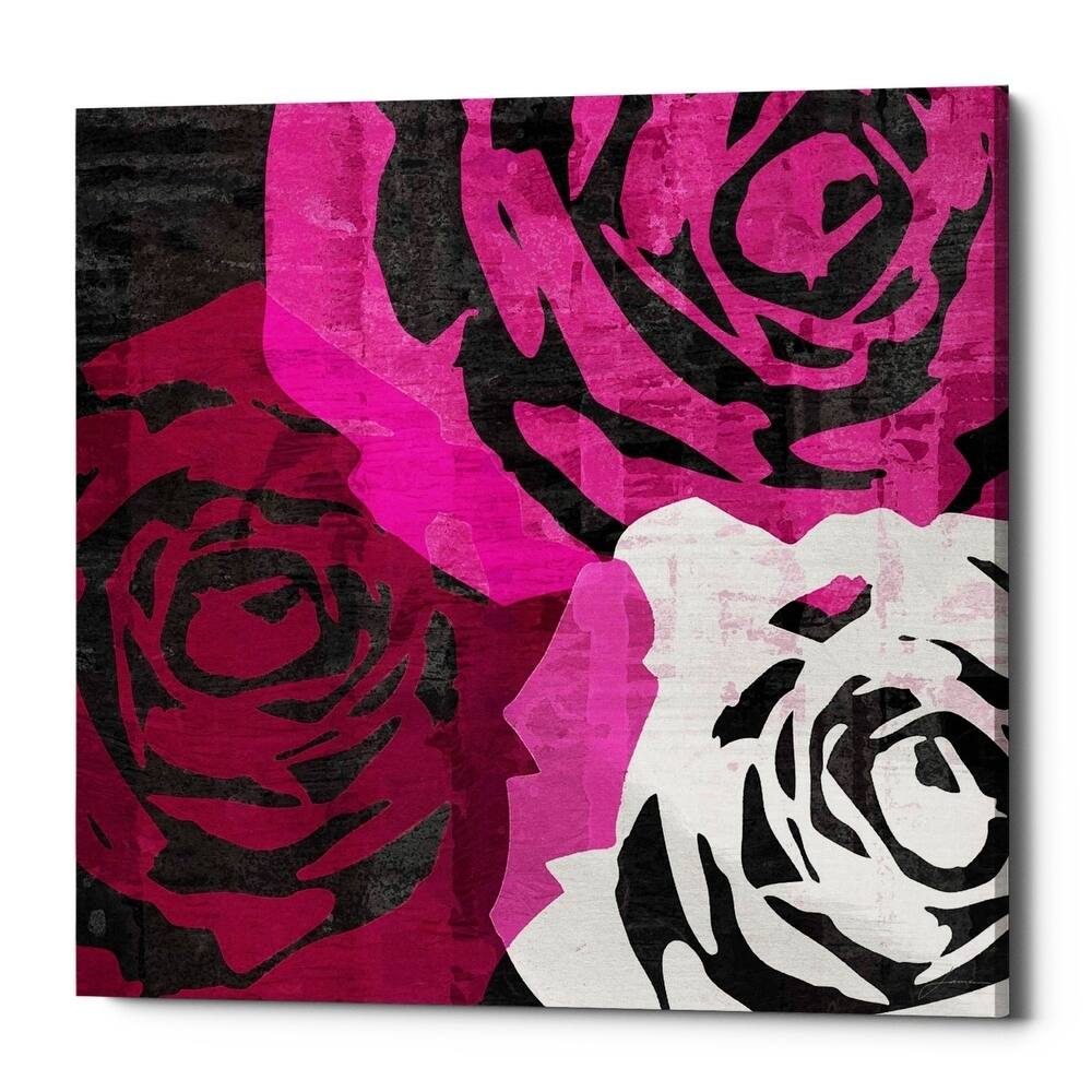 Epic Graffiti 'Bloomer Squares VI' by James Burghardt Giclee Canvas Wall Art, 12"x12"