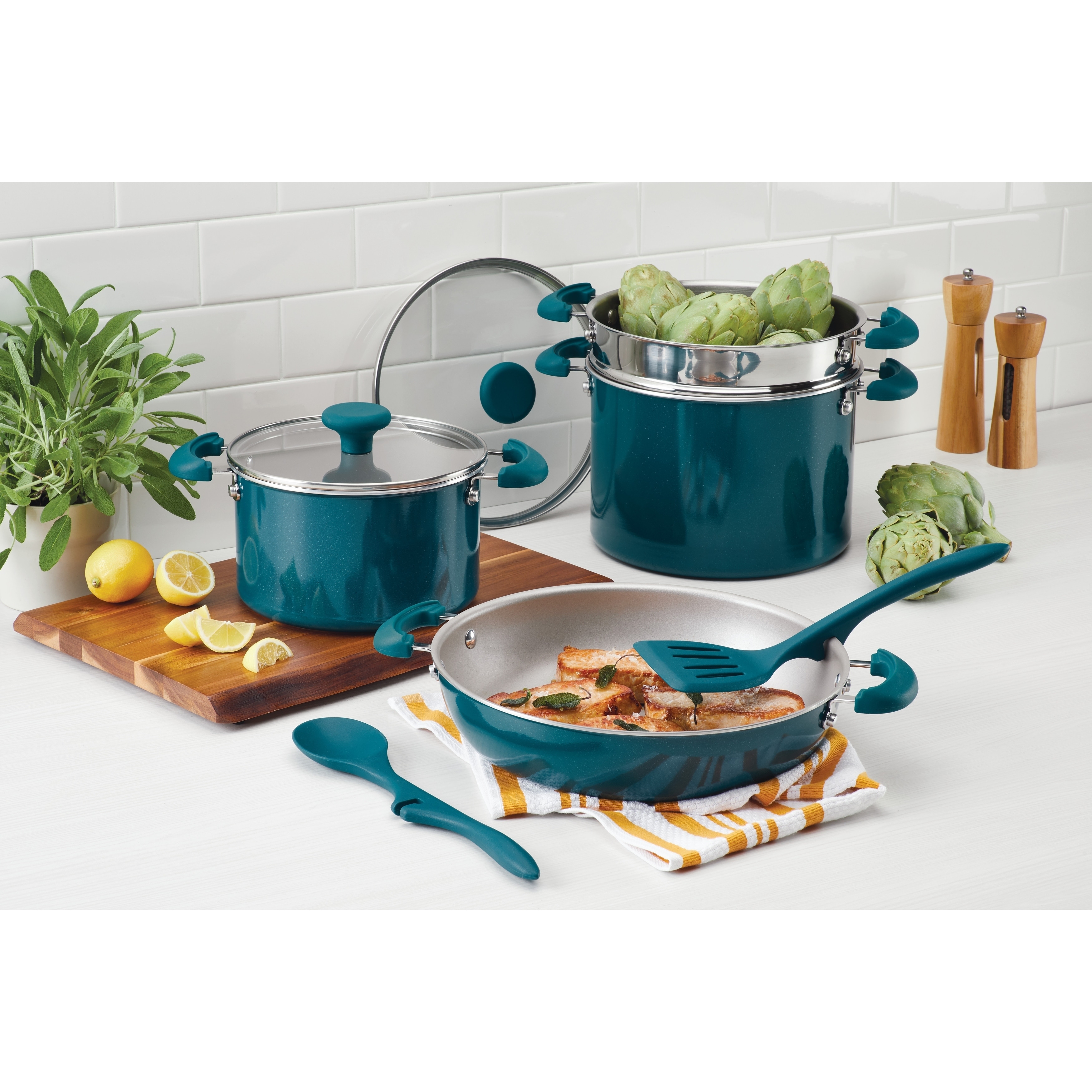 Rachael Ray Create Delicious Enameled Aluminum 8-Piece Stacking