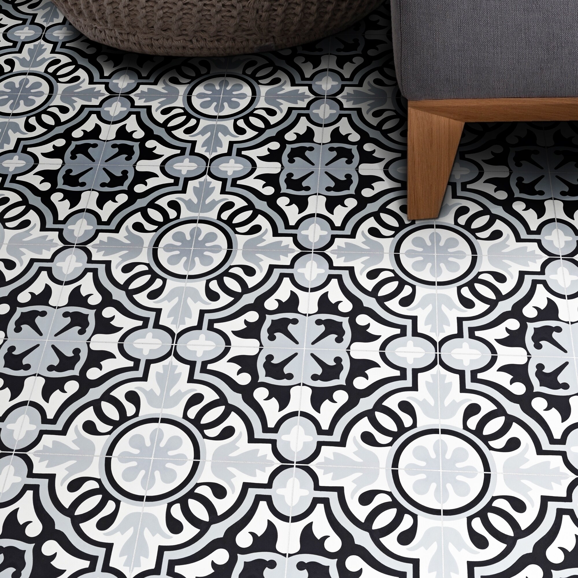 Handmade Tifelt in Grey and Black Tile, Pack of 12 (Morocco) - Bed Bath &  Beyond - 28250793