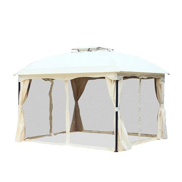 Shop Outsunny 10 X 12 Two Tiered Soft Top Patio Gazebo With