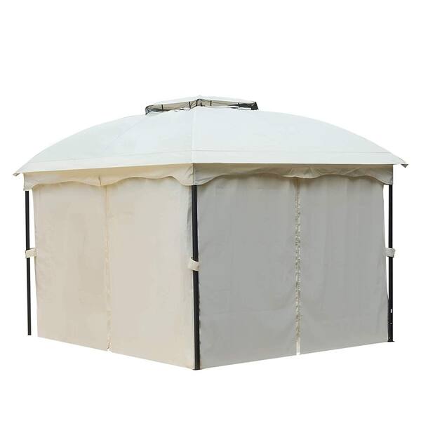 Shop Outsunny 10 X 12 Two Tiered Soft Top Patio Gazebo With