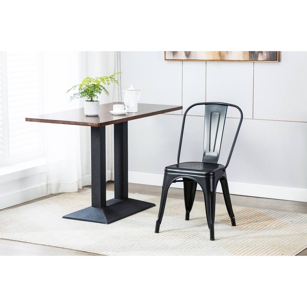 Porthos Home Sagi Metal Dining Chairs Set Of 2, Easily Stackable