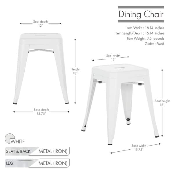 Carbon Loft D #39 artagnan 18 inch Backless Metal Stool (Set of 2) Bed