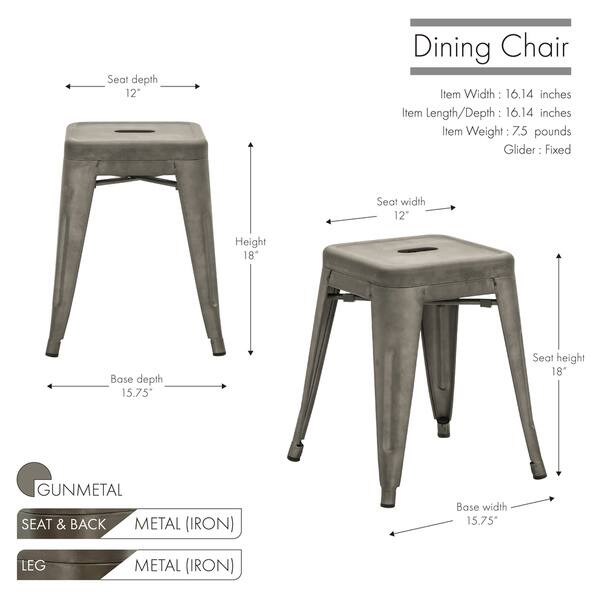 Carbon Loft D #39 artagnan 18 inch Backless Metal Stool (Set of 2) Bed