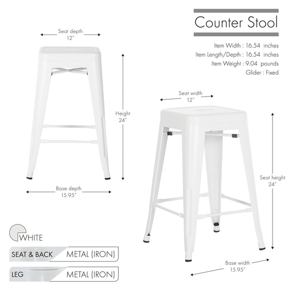 Carbon Loft Aramis Stackable 24-inch Metal Counter Stool - Bed Bath ...