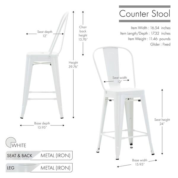 Carbon Loft Raja Stackable Electroplated Metal Counter Stool (Set of 2