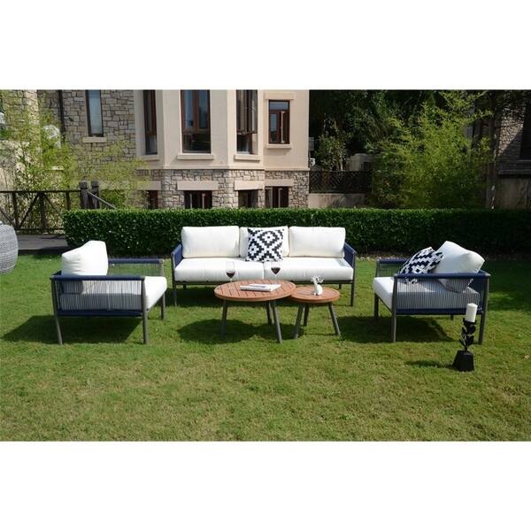 Shop Black Friday Deals On 5 Piece Outdoor Woven Rope Sofa Set By Havenside Home Overstock 28254821