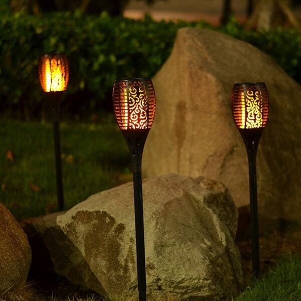Shop 2pc 33led Solar Light Dancing Flame Light Waterproof Outdoor