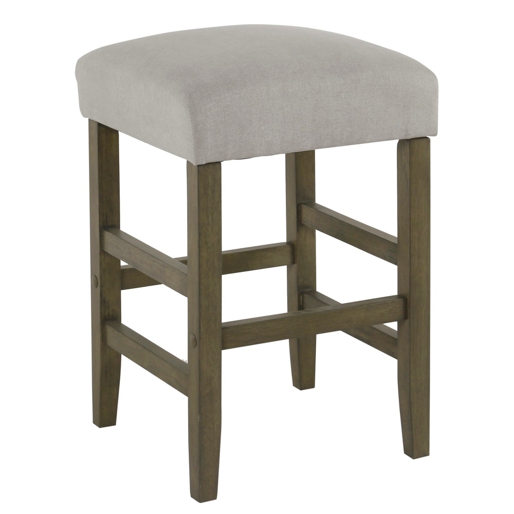 peer favorite square wooden counter stool with woven fabric