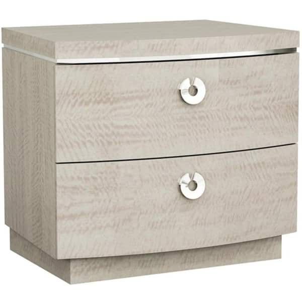 Shop Wooden Nightstand With Circular Metal Pullers And Two Drawers Cream And Silver Overstock 28255907