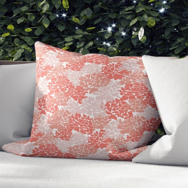 Porch & Den Sedlak Coral Peonies Accent Pillow