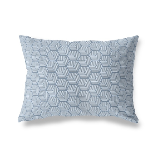 GEOCUBE BLUE Lumbar Pillow By Kavka Designs