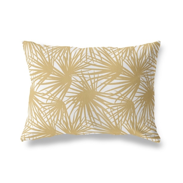 PALM BALM GOLD AND WHITE Lumbar Pillow By Kavka Designs