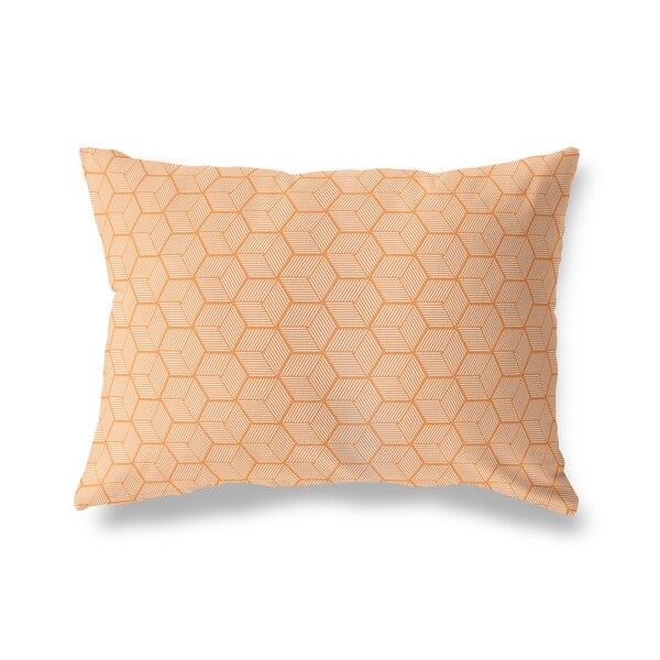 GEOCUBE ORANGE Lumbar Pillow By Kavka Designs