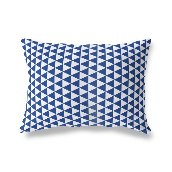 TRIANGLE MAZE BLUE Lumbar Pillow By Kavka Designs