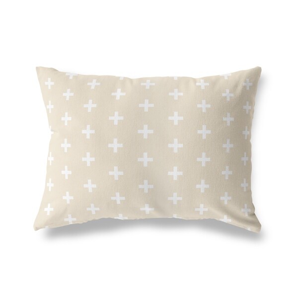 CRISS CROSS CREAM Lumbar Pillow By Kavka Designs