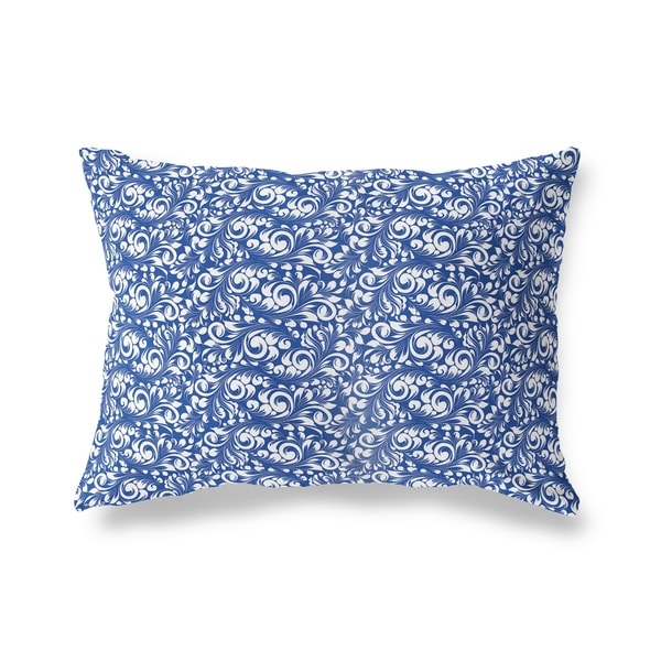 PLUMERIA BLUE Lumbar Pillow By Kavka Designs