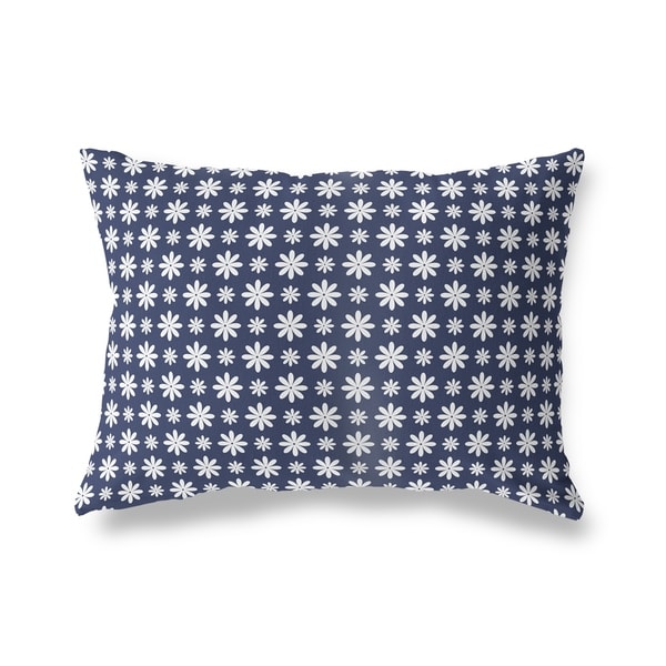 FLOWER SHOWER NAVY Lumbar Pillow By Kavka Designs