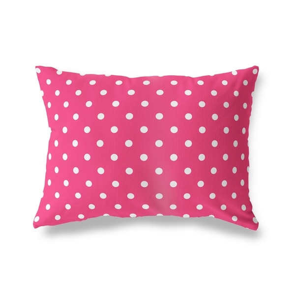 POLKA DOTS PINK Lumbar Pillow By Kavka Designs