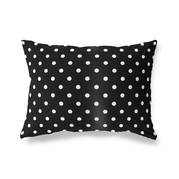 POLKA DOTS BLACK Lumbar Pillow By Kavka Designs