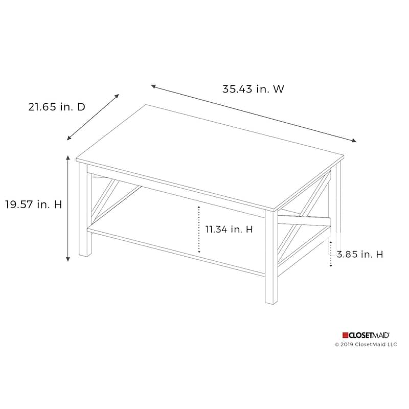 The Gray Barn Xanadu Hill X-frame Two-tier Coffee Table with Shelf