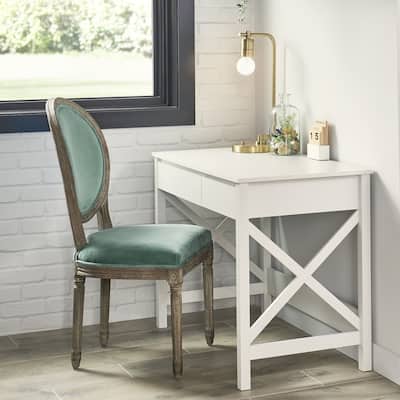 The Gray Barn Xanadu Hill X-frame Writing Desk with 2 Drawers