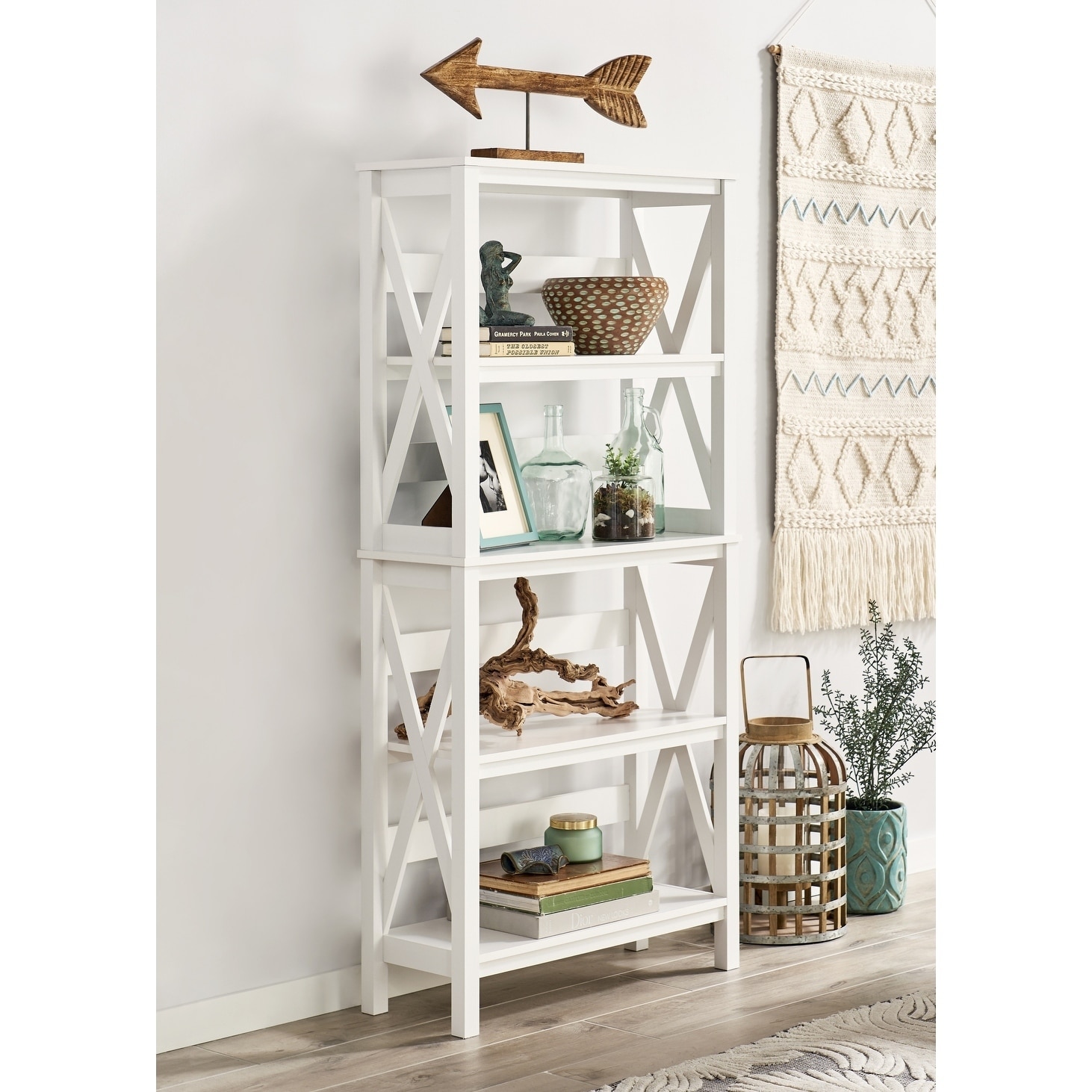 Shop Black Friday Deals On The Gray Barn Xanadu Hill X Frame 5 Tier Bookshelf Overstock 28256839 Black Walnut