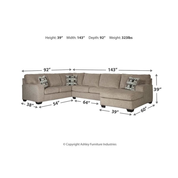 Ballinasloe 3-Piece Sectional- Platinum - Bed Bath & Beyond - 28257365