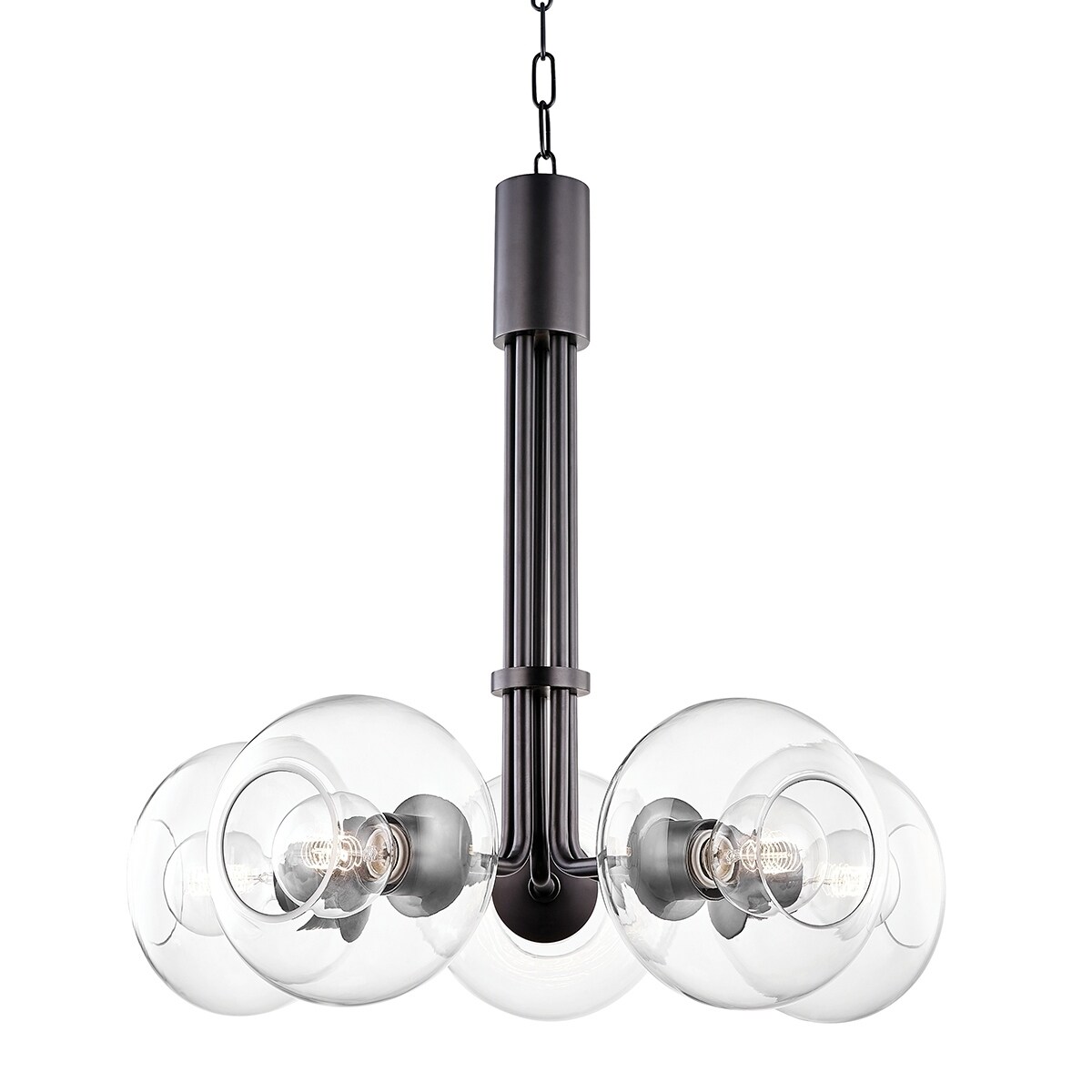 Mitzi by Hudson Valley Margot 5-light Old Bronze Chandelier, Clear Glass - Chandeliers For Bedrooms by Overstock.com