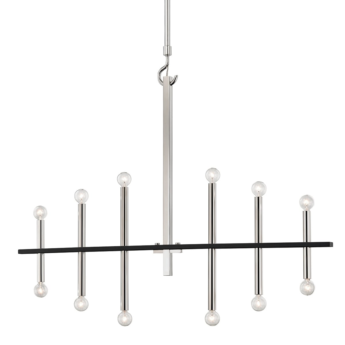 Mitzi by Hudson Valley Colette 12-light Polished Nickel and Black Chandelier with Black Accents - Chandeliers For Bedrooms by Overstock.com