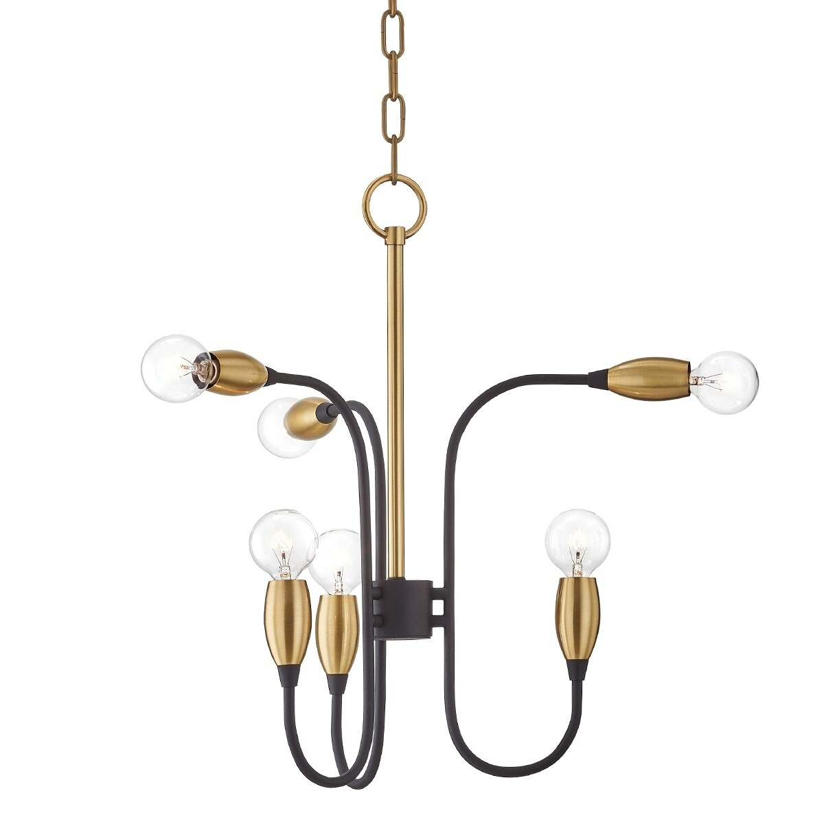 Mitzi by Hudson Valley Dakota 6-light Aged Brass and Black Chandelier - Chandeliers For Bedrooms by Overstock.com