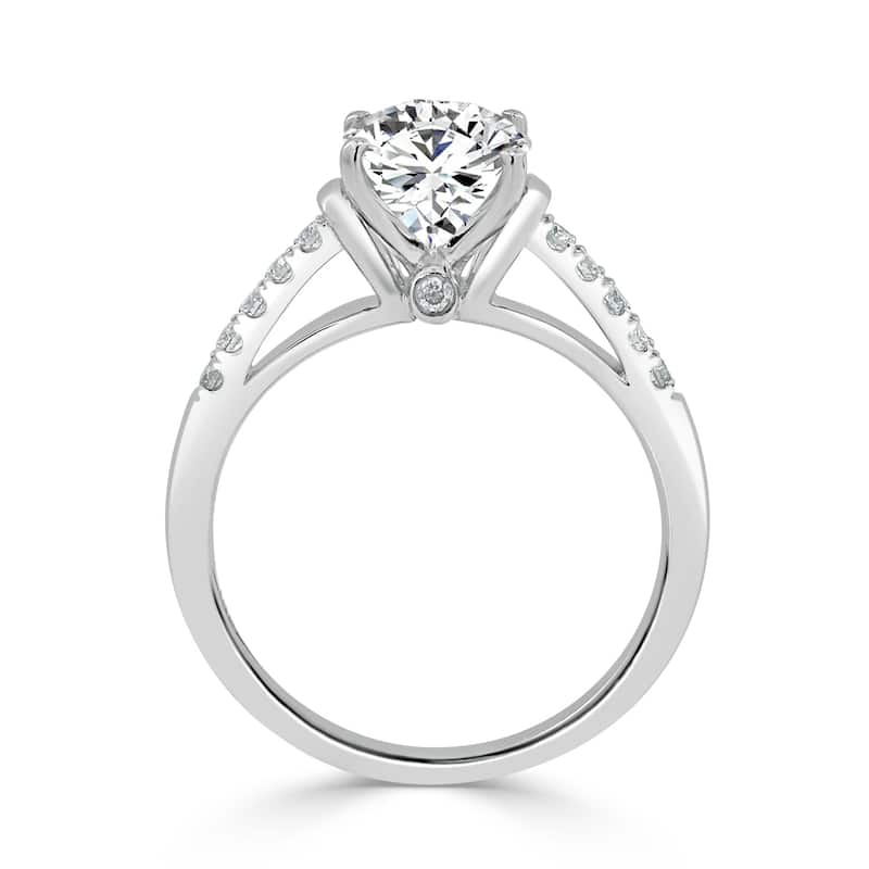 Moissanite by Auriya 14k Gold 2ct Oval-cut and 1/6ctw Diamond Engagement Ring