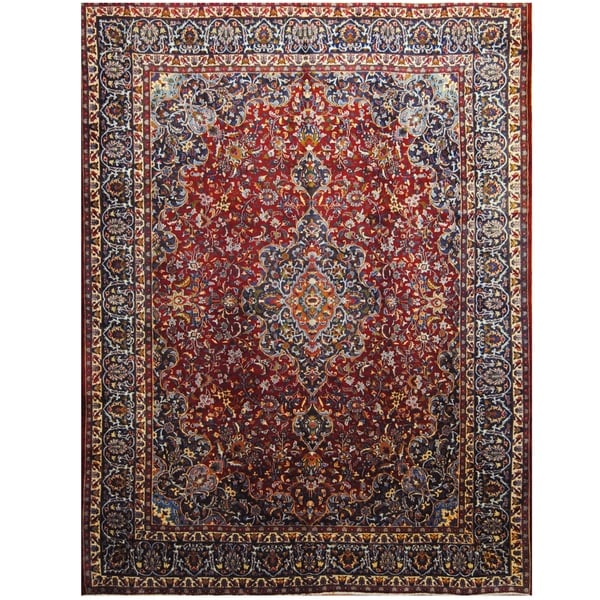 Handmade One-of-a-Kind Mashad Wool Rug (Iran) - 9'6 x 12'7