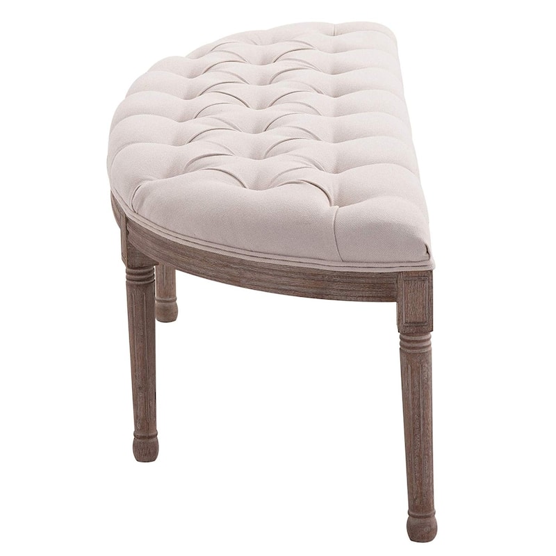 Tufted Half Circle Ottoman Bench Seat