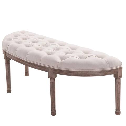 Tufted Half Circle Ottoman Bench Seat