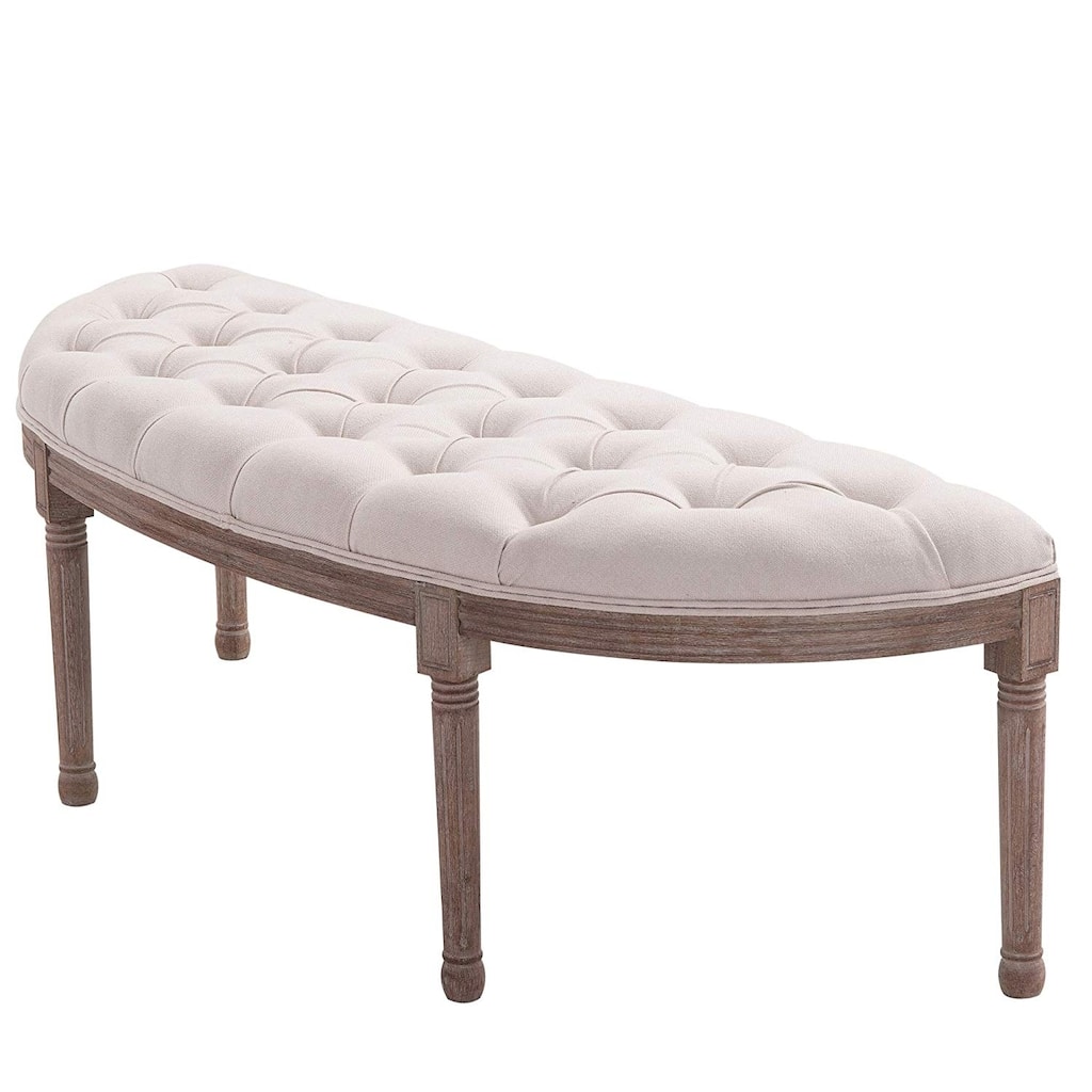 Tufted Half Circle Ottoman Bench Seat