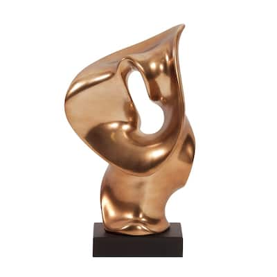 Abstract Matte Bronze Ceramic Statue - N/A