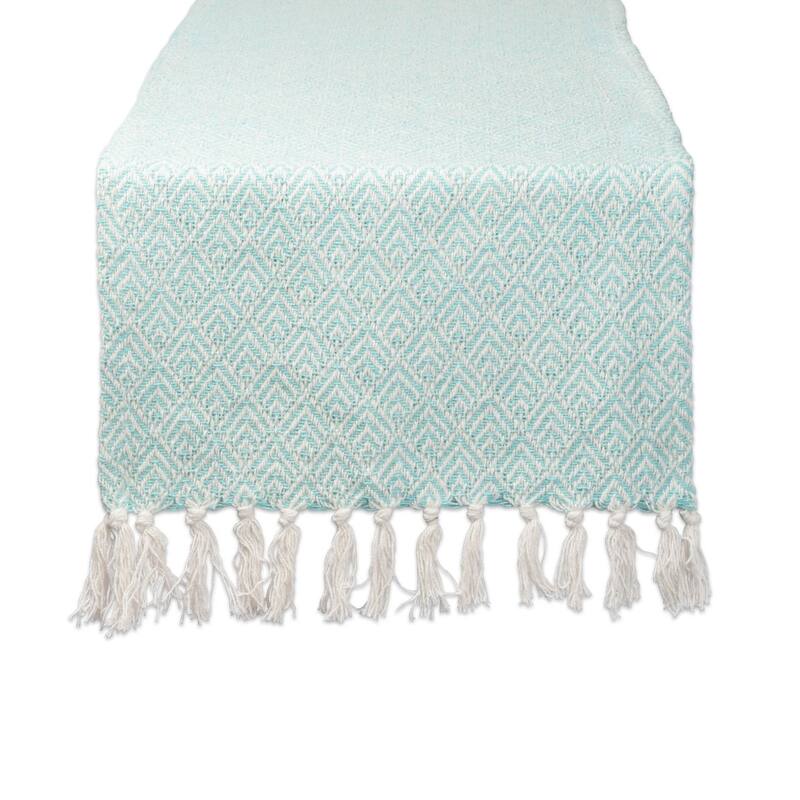 DII Braided Table Runner - 15x72 - Aqua - Farmhouse